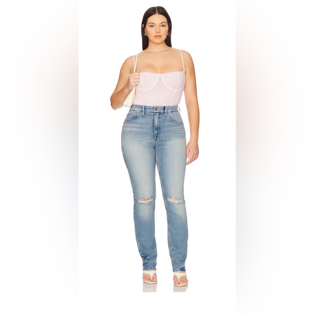 Good American  good icon straight leg Light Blue High Rise Jeans